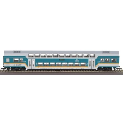 Afbeelding van Roco 6200104 H0 dubbeldeksrijtuig alex van Landenbahn GmbH 2e klas DBpz, treinbestemming: Hof Hbf