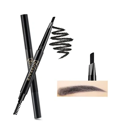 Afbeelding van Black Double Ended Precision Waterproof Brow Wenkbrauwstift (Zwart/Zwart # 1)