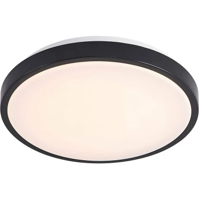 Afbeelding van Lindby LED plafondlamp 1licht ijzer, aluminium, kunststof H: 9 cm mat zwart, wit Inclusief lichtbron