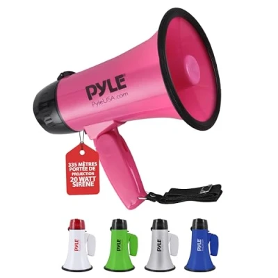 Afbeelding van Megafoon Pyle 20 watt luidspreker spraakhouder met geïntegreerde sirene instelbaar volume en bereik van 400 m