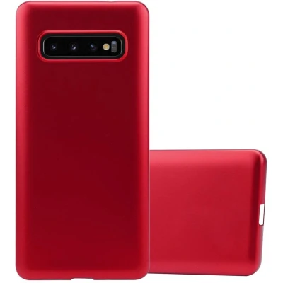 Afbeelding van Cadorabo Hoesje geschikt voor Samsung Galaxy S10 4G in METALLIC ROOD Beschermhoes gemaakt van flexibel TPU silicone Case Cover
