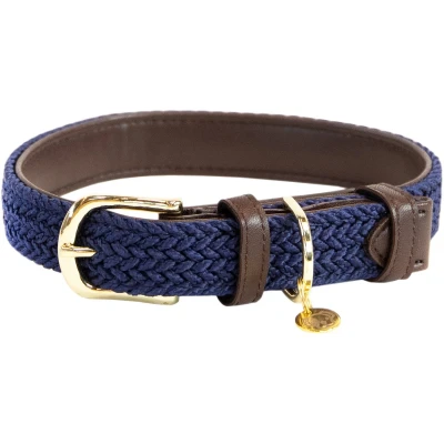 Afbeelding van Kentucky Halsband Plaited Nylon Navy 42cm