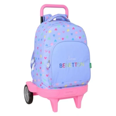Afbeelding van Schoolrugzak met Wielen Benetton Lila 33 x 45 22 cm