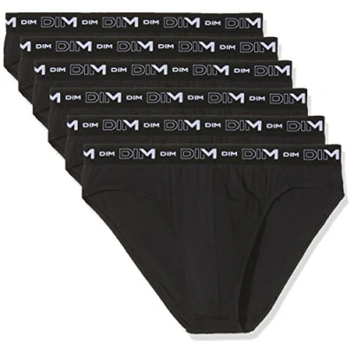 Image de DIM Homme Coton Stretch Confort x6 Slip, Noir, XL