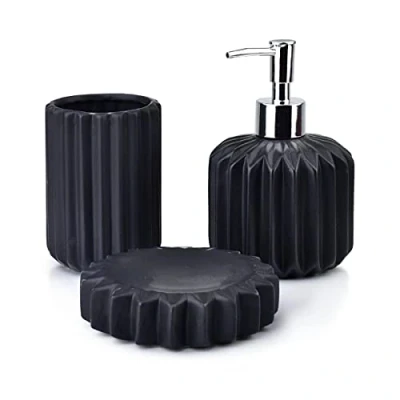 Afbeelding van Ferra, Badkameraccessoires set, 3 delig Zwart