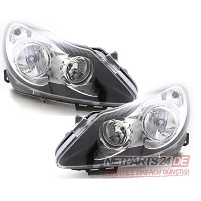 Afbeelding van Halogeen koplampen voor Opel Corsa D 06 10 Set H7 H1 Li. Re zwart/chroom