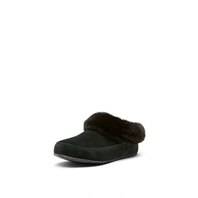 Afbeelding van Sorel GO Coffee RUN Pantoffels, Dames, Maat: 37, Black/sea salt Leer en textiel