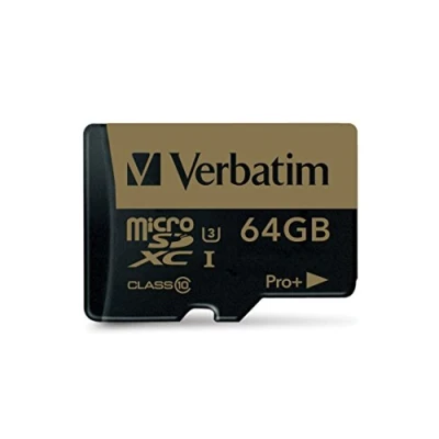 Afbeelding van Verbatim Micro SDXC Pro+ 64GB Class 10 UHS I incl Adapter