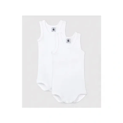 Afbeelding van Petit Bateau Jongens Romper in 2 pack de kleur Wit, maat: 80