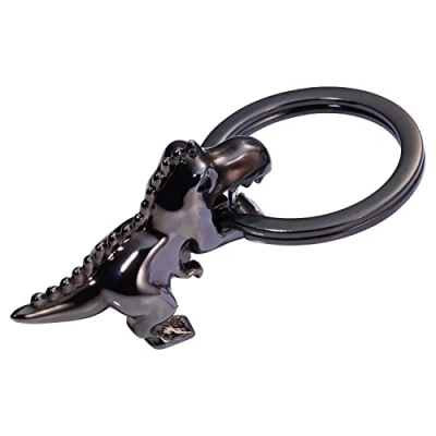 Afbeelding van TROIKA T Rex Tyrannosaurusrex Dinosaurus Sleutelhanger met Sleutelring Gegoten Metaal Zwart Chroom, Zwart, 4,5 cm, Modern, zwart., Modern