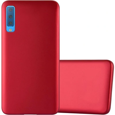 Afbeelding van Cadorabo Hoesje geschikt voor Samsung Galaxy A7 2018 in METALLIC ROOD Beschermhoes gemaakt van flexibel TPU silicone Case Cover