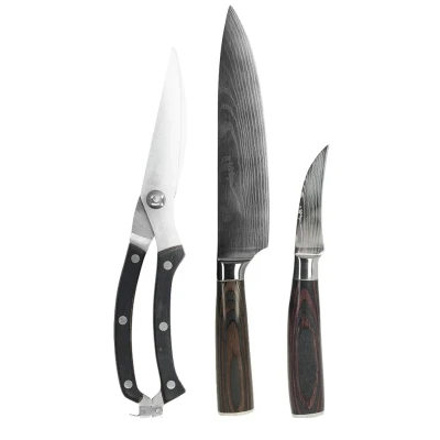 Afbeelding van Shinrai Japan Damascus Print 3 delige Outdoor Messenset