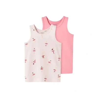 Afbeelding van Name It mini meisjes ondergoed TANK TOP 2P BALLARINA Pearl w/ Peony