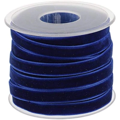 Afbeelding van POFET Rol fluwelen lint voor knutselen en decoreren, blauw, 18 m x 10 mm
