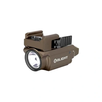 Afbeelding van Olight Baldr Mini tactische lamp met visaanwijzer, groen, verstelbaar, krachtig, 600 lumen, verstelbare rail voor jacht, compatibel Picatinny en GL Desert tan