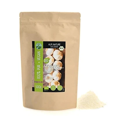 Image de Alpi Nature Ail en Poudre BIO 500g, Déshydraté Moulu, d&#039;Ail pour la Cuisine