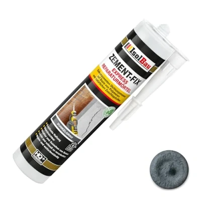 Afbeelding van Isolbau Zement Fix Express Reparatiemortel voor voegen en scheuren binnen buiten, donkergrijs, 300 ml