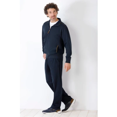 Afbeelding van Blauw heren huispak interlock Hajo Maat 58