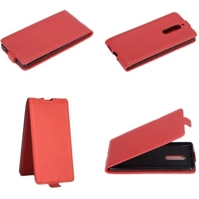 Afbeelding van Cadorabo Hoesje geschikt voor Nokia 5 2017 in CHILI ROOD Beschermhoes Case Cover flip design, gemaakt van glad kunstleder