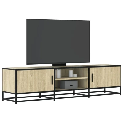 Afbeelding van Tv meubel 160x35x41 cm bewerkt hout metaal sonoma eikenkleurig