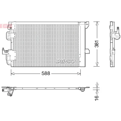 Afbeelding van DENSO DCN20007 Condensor Airco Met droger 588x381x16 R 134a 588 OPEL: Astra G Coupe, Saloon, CC