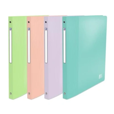 Afbeelding van OXFORD Set van 4 zachte ordners, A4, vier ringen, 20 mm, pastelkleuren, verschillende kleuren