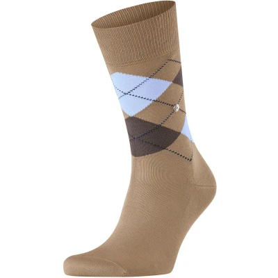 Afbeelding van Burlington Manchester Sok Ruit Beige 4240 maat 40 46 Heren Halfhoge sokken Katoen Suitable Herenkleding