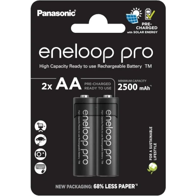 Afbeelding van Panasonic eneloop pro, voorgeladen, blisterverpakking 2 pack BK 3HCDE/2BE oplaadbare batterij NiMH,