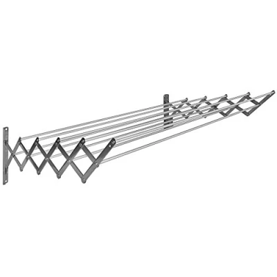 Afbeelding van Sauvic 90852 Droogrek, uittrekbaar, roestvrij staal, met 10 stangen van aluminium, 80 cm, staal