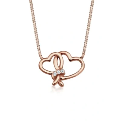 Afbeelding van Elli PREMIUM Dames Halsketting Hart Liefde met Diamant (0.045 ct.) in 925 Sterling Zilver