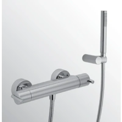 Afbeelding van Huber Tratto Douchethermostaatkraan met douchegarnituur Chroom TT.D01010.21