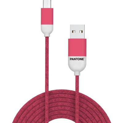 Afbeelding van Micro USB Kabel, Rood Rubber Celly Pantone