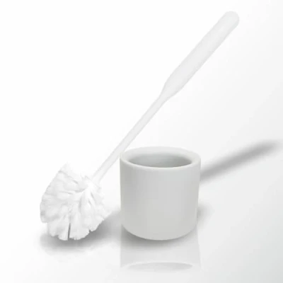 Image de York brosse WC blanche pour un nettoyage en profondeur et facile porte au design intemporel