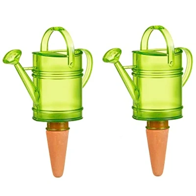 Afbeelding van Scheurich Nelly Waterdispenser, 2 x groen, inhoud 110 ml, kleine irrigatiebal met kleivoet, waterdispenser voor planten en bloemen, terracotta steel