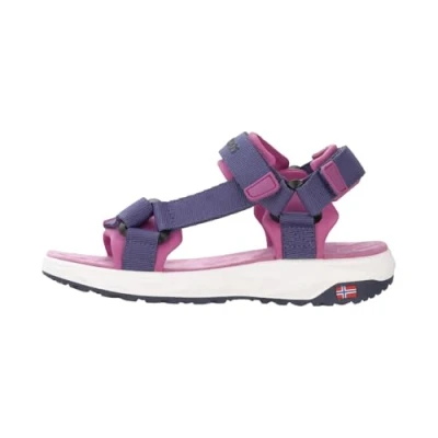 Afbeelding van Trollkids KIDS Lysefjord Unisex Outdoorsandalen voor kinderen, Maat: 27, Violet blue/navy/mallow pink Textiel
