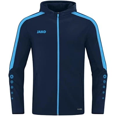 Afbeelding van JAKO Power herenjack met capuchon, marineblauw/lichtblauw