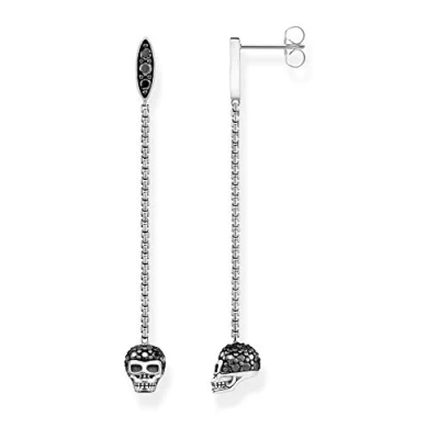 Afbeelding van THOMAS SABO Dames geoxideerd zilver andere vorm Zirkonia oorbellen H2164 643 11, Sterling zilver, zirkonia,