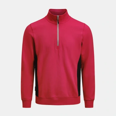 Afbeelding van Jobman 5401 Halfzip Sweatshirt 65540120 Rood/Zwart