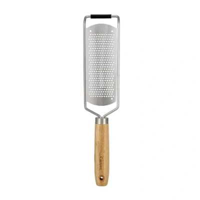 Afbeelding van Culinare Naturals Zester Grater, roestvrij staal met natuurlijk bamboe handvat, 30 cm x 7 cm, keukenrasp voor citrusvruchten, harde kaas, gember, chocolade &amp; nootmuskaat, C70001