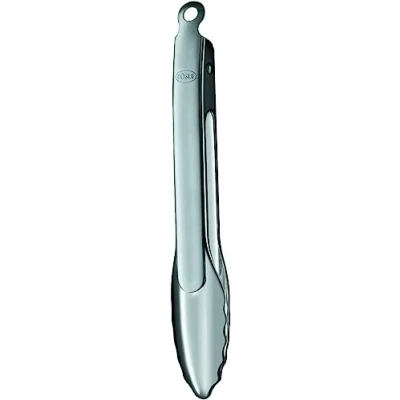 Afbeelding van Rösle Premium Catering tang, keukentang met gepatenteerd sluitsysteem voor grillen, koken en serveren, roestvrij staal 18/10, vaatwasserbestendig, 23 cm