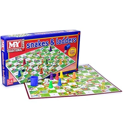 Afbeelding van KT Snakes and Ladders Board Game Traditional Children