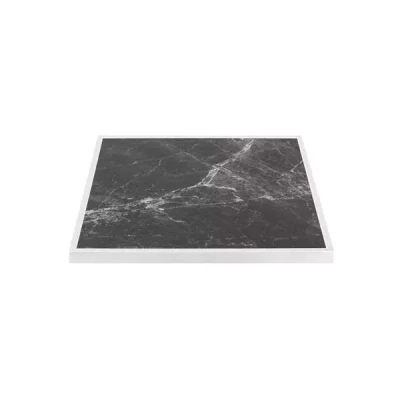 Afbeelding van Bolero Tafelblad van Gehard Glas voor Buiten Donker Granieteffect Witte Rand 700 Mm FU516