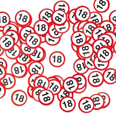 Afbeelding van Verjaardagsdecoratie confetti 18 jaar decoratie 18e verjaardag meisje jongen