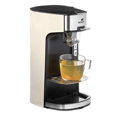 Afbeelding van SENYA Tea Time Crème theemachine, elektrische theepot geschikt voor losse thee of zakje, met afneembare theezeef 1400 W, SYBF CM013C