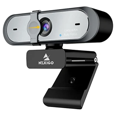 Afbeelding van NexiGo N660P 60FPS 1080P webcam met softwarecontrole, dubbele microfoon en hoes, autofocus, HD USB computerwebcamera, voor OBS Gaming Zoom Skype FaceTime Teams