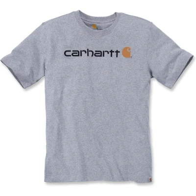 Afbeelding van Carhartt Core Logo Heather Grey S T Shirt Heren