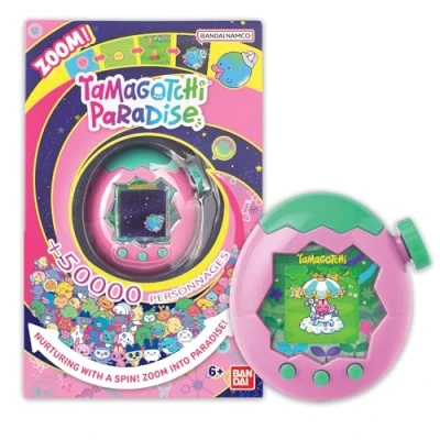 Afbeelding van TAMAGOTCHI Bandai Paradise Terre virtueel dier om op te tillen met zoomwiel interactief speelgoed in het Frans model aarde roze en groen voor kinderen vanaf 6 jaar 43421