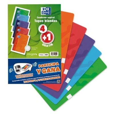 Image de Oxford Pack 5 Blocs 90 gr A4 80 feuilles Quadrilla