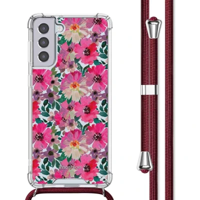 Afbeelding van iMoshion Hoesje Geschikt voor Samsung Galaxy S21 Plus met Koord Design Meerkleurig / Flower Water