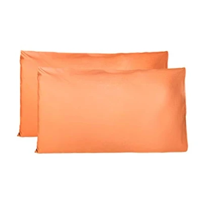 Afbeelding van kussensloop, 40 x 80 cm, 2 stuks, rechthoekig 100% katoen, met sluiting Oranje